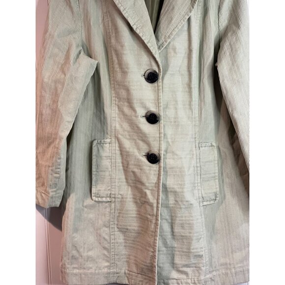 J. Jill Womens Light Green Corduroy Blend Coat Large With Button Details - Picture 4 of 16